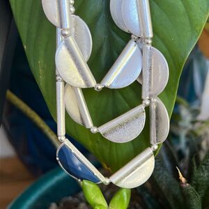 Boho Silver Blue Statement Necklace  The Sak Jewelry